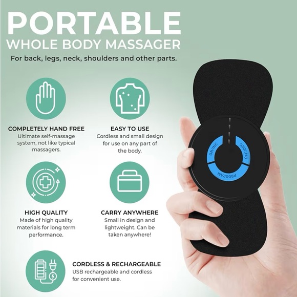Nooro Portable Wireless Body Massager Rechargeable| 6 Modes Adjustable Intensity - Picture 5 of 7